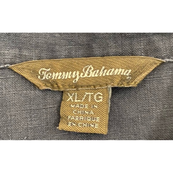Tommy Bahama Blue Silver Bird Design Two Palms Linen Raw Edge Reworked Jacket,XL - Picture 16 of 16